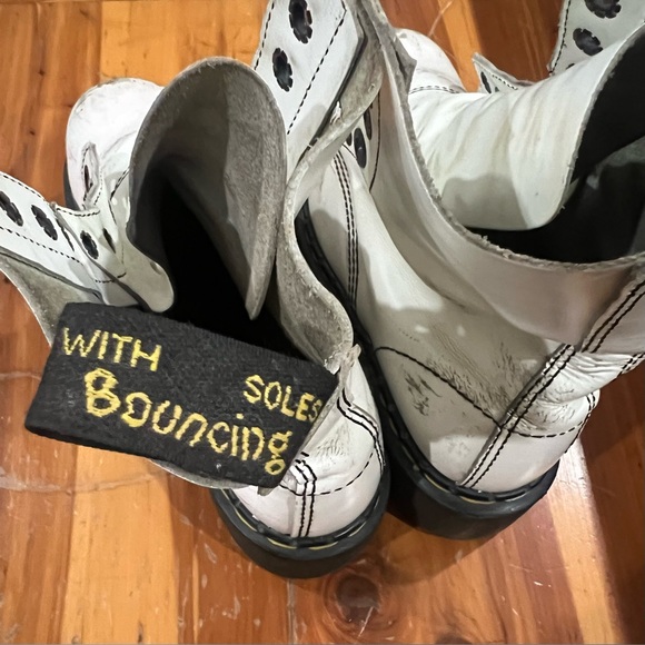 Dr Martens Bex Steel Toe White Platform Combat Boots - Picture 6 of 16